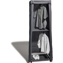 Rangement|Gifi Armoire dressing gris double penderie