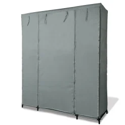 Rangement|Gifi Armoire dressing tissu gris