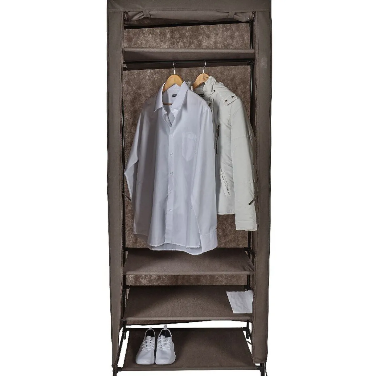 Rangement|Gifi Armoire dressing tissu marron
