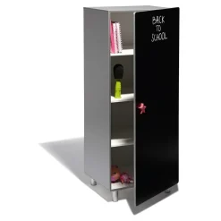 Rangement|Gifi Armoire enfant Star 3 étagères noir et gris étoile rose