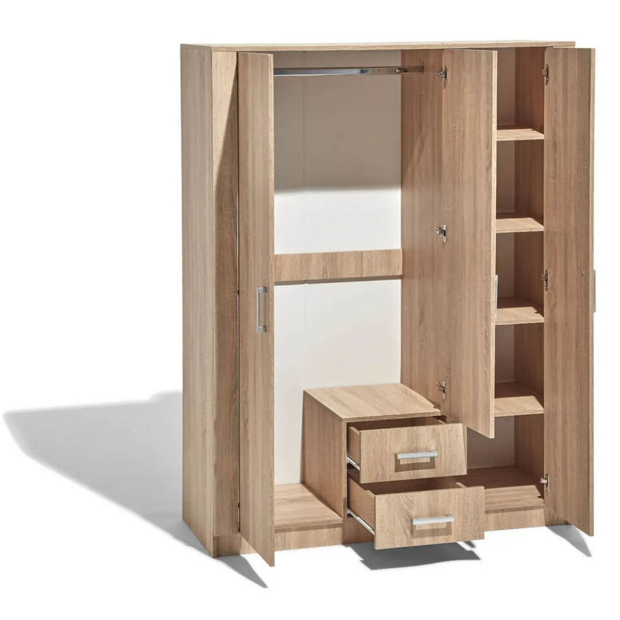 Rangement|Gifi Armoire Ohio chêne sonoma 3 portes