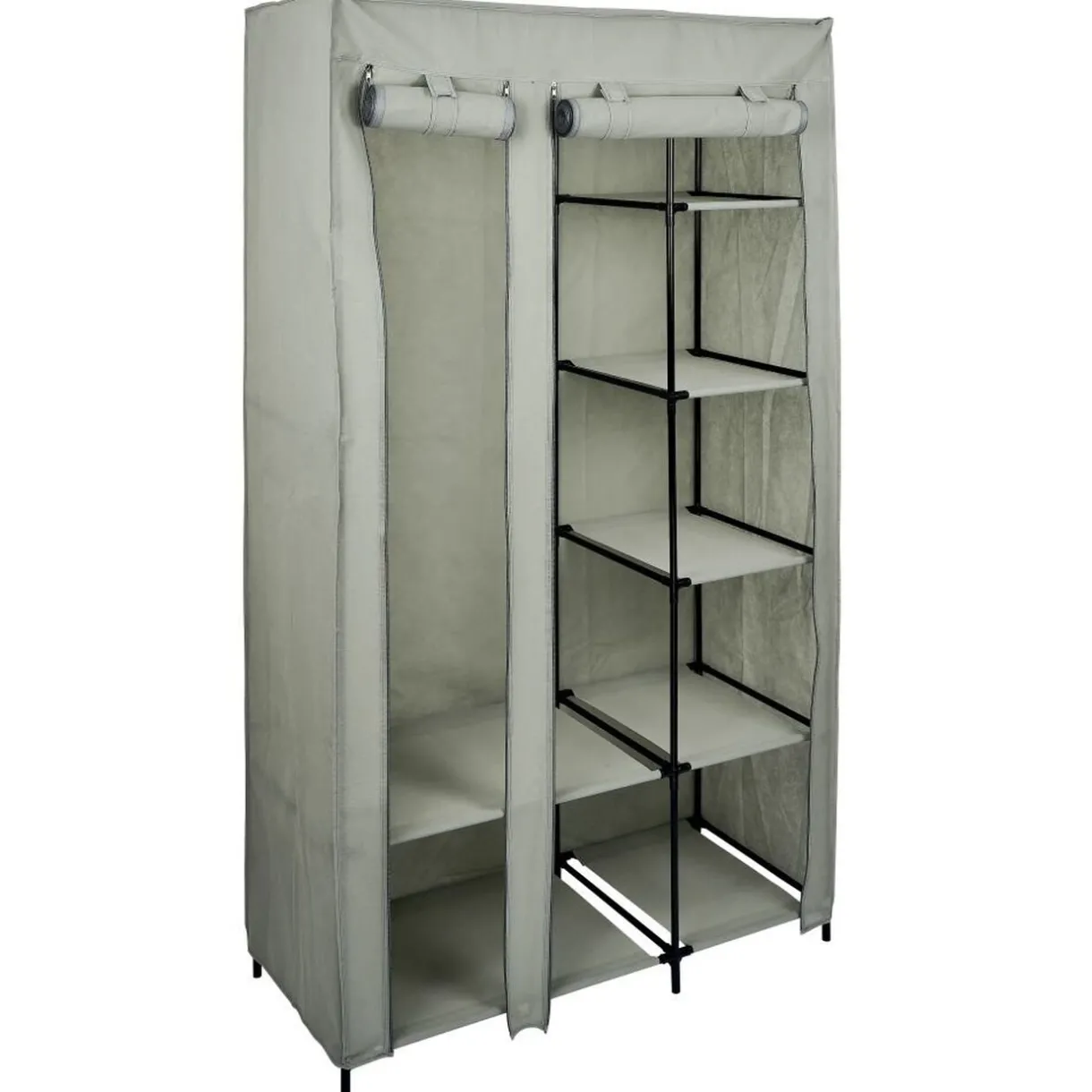 Rangement|Gifi Armoire textile avec 7 étagères et portant 100x45x174cm