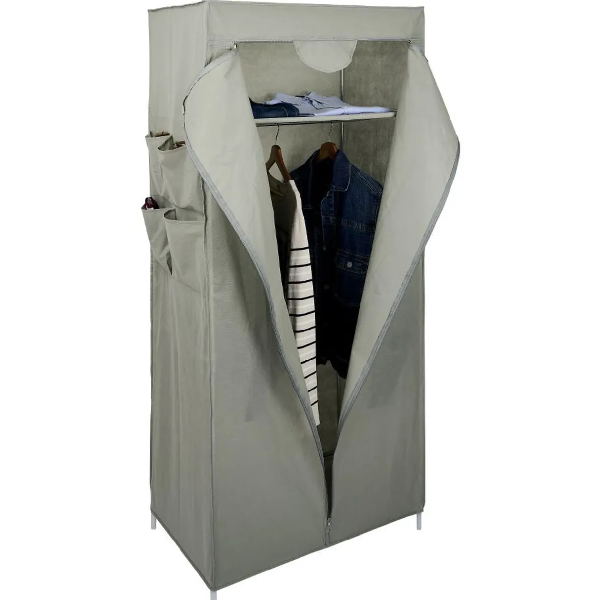 Rangement|Gifi Armoire textile avec étagère et portant 70x45x155cm