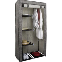 Rangement|Gifi Armoire tissu penderie modulable avec étagères L88xl46xH169cm