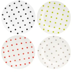 Assiette à dessert à pois colorés x4^Gifi Clearance
