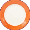 Assiette à dessert blanche à bord orange et violet^Gifi Online