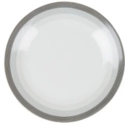 Assiette à dessert blanche et grise Sérénité Rayures^Gifi Hot