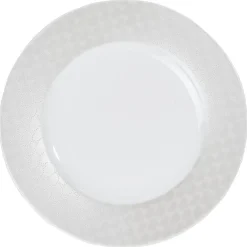 Assiette à dessert blanche bordure brillante^Gifi Discount
