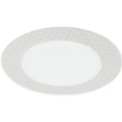 Assiette à dessert blanche bordure brillante^Gifi Discount