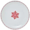Assiette à dessert blanche décor flocon rouge^Gifi New