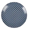 Assiette à dessert bleu foncé et blanc motif vague seigaiha^Gifi