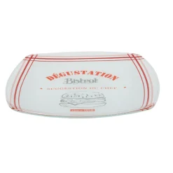 Assiette à dessert carrée bords arrondis design bistrot^Gifi Hot