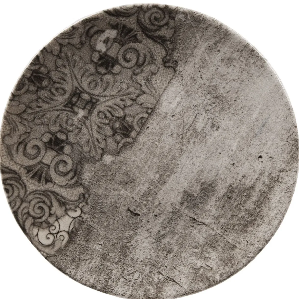 Assiette à dessert décor bois décor arabesques^Gifi Outlet