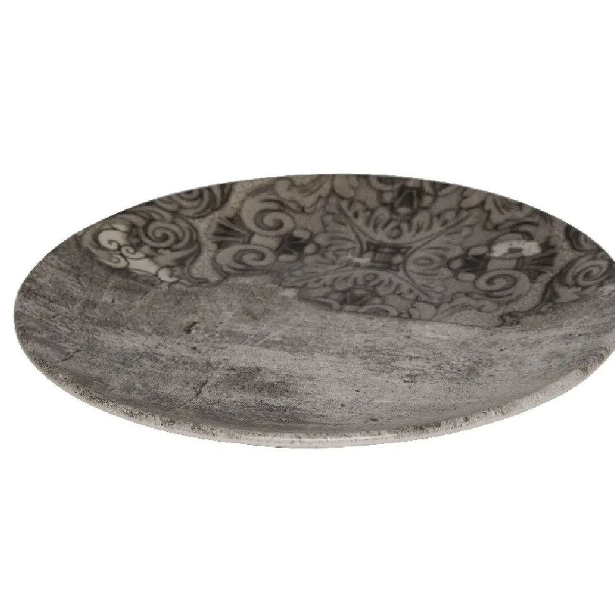 Assiette à dessert décor bois décor arabesques^Gifi Outlet