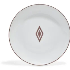 Assiette à dessert décor gris avec liseré rouge^Gifi Online