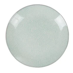 Assiette à dessert design goutte beige liseré bleu clair^Gifi Hot