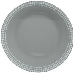 Assiette à dessert Dotty gris et blanc bord à pois x4^Gifi Online