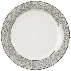 Assiette à dessert en porcelaine motif argenté^Gifi New