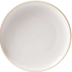 Assiette à dessert faïence gris avec liseré crème^Gifi Clearance