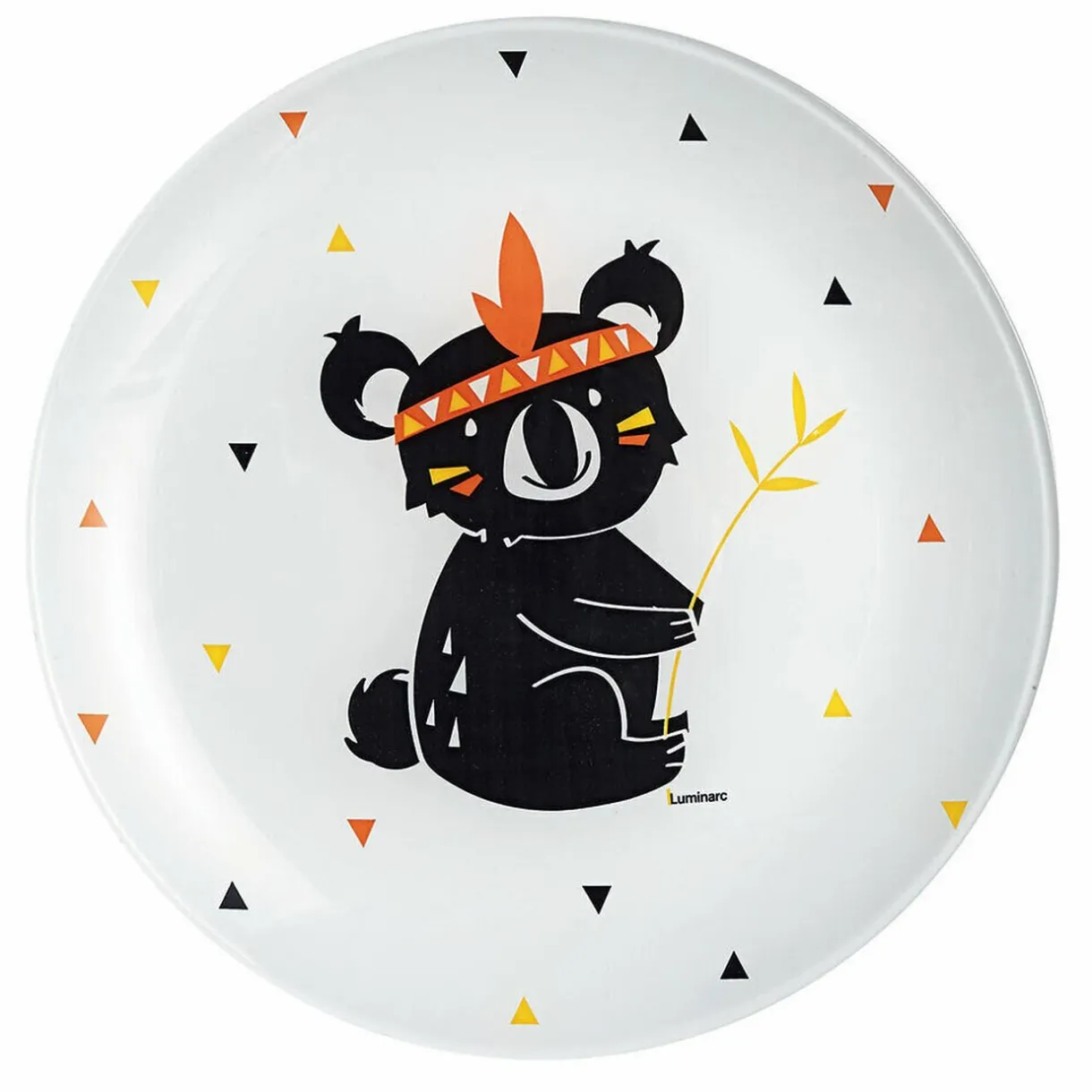 Assiette à dessert Kotipi motif Koala triangle noir et orange^Gifi Sale