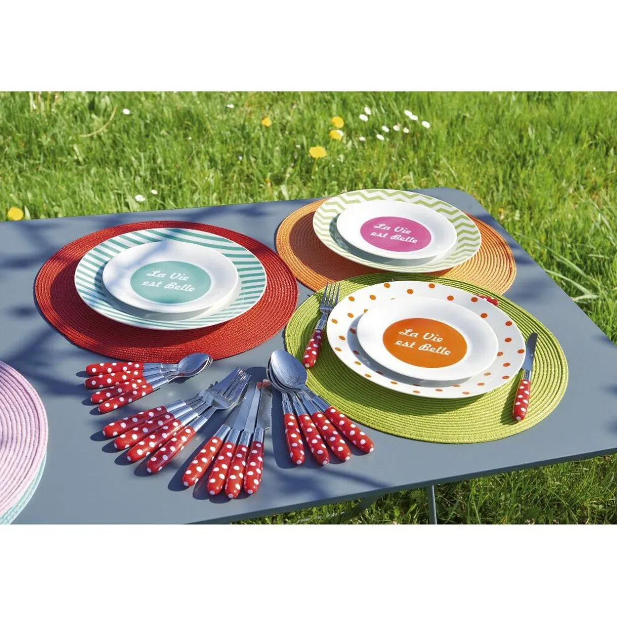 Assiette à dessert "La vie est belle"^Gifi