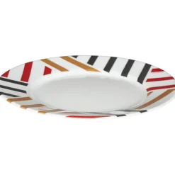 Assiette à dessert Luminarc blanc rayures contemporaines Balnea^Gifi Clearance