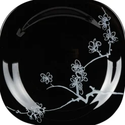 Assiette à dessert Luminarc noir design asiatique Ming White^Gifi