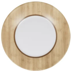 Assiette à dessert Luminarc blanc motif bois Nordic^Gifi Outlet