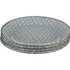 Assiette à dessert Micro blanc et noir fleurs à pois x4^Gifi Hot