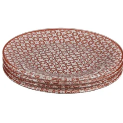 Assiette à dessert Micro blanc et rouge fleurs à pois x4^Gifi Online