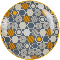 Assiette à dessert motif hexagones multicolores^Gifi Discount