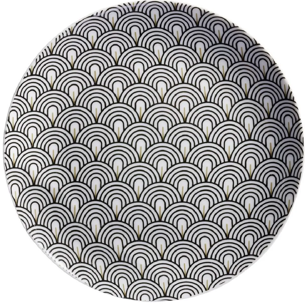 Assiette à dessert motif vague japonaise gris^Gifi Discount