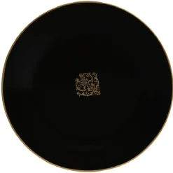 Assiette à dessert noire design médaillon doré^Gifi New
