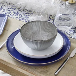 Assiette à dessert Oslo blanche bord doré Ø19cm^Gifi Sale