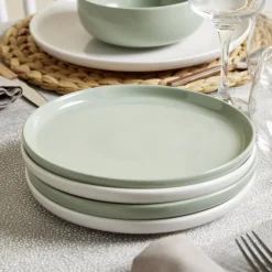 Assiette à dessert Oslo en grès vert Ø20cm^Gifi Discount