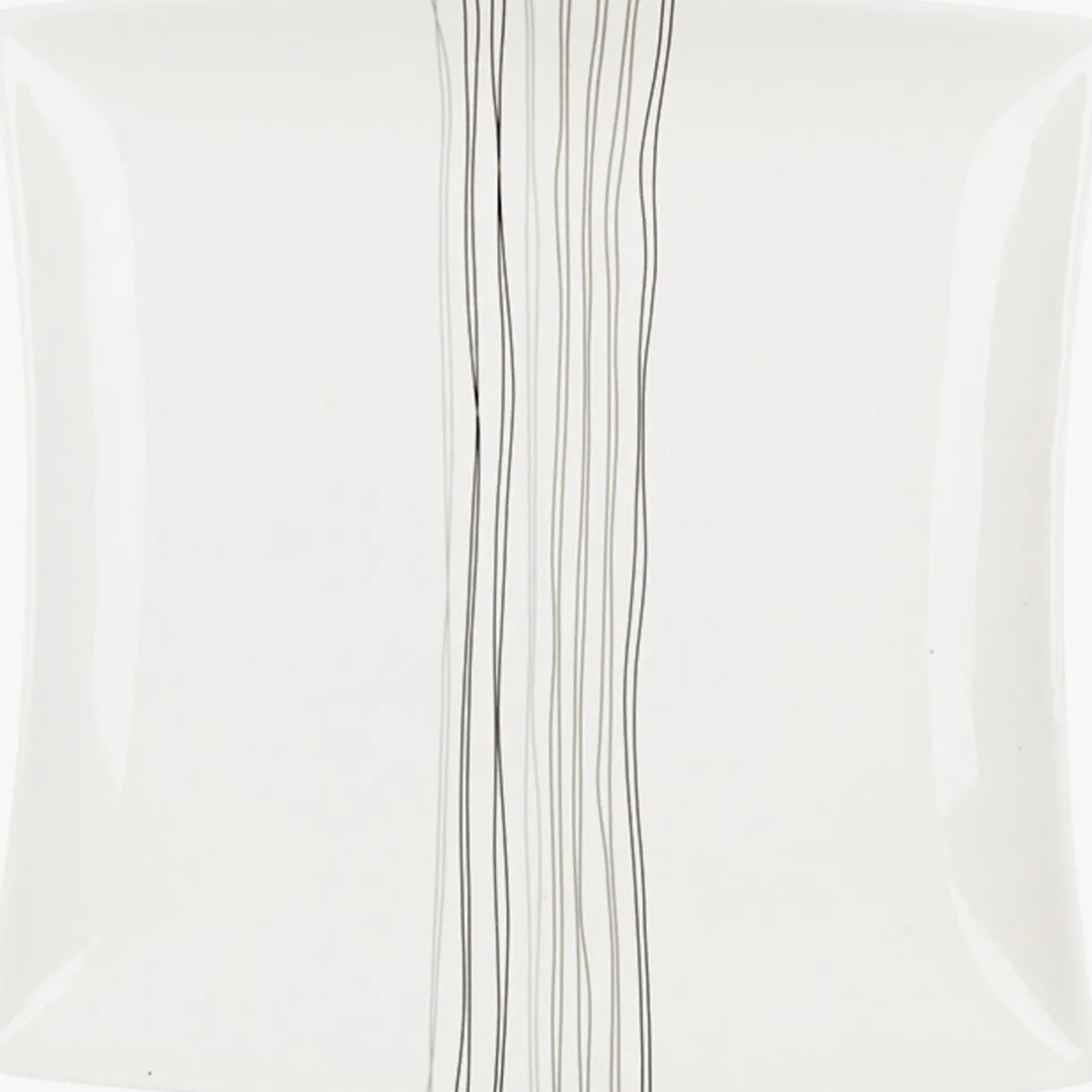 Assiette à dessert porcelaine blanche lignes grises^Gifi Online