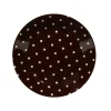 Assiette à dessert porcelaine chocolat pois ivoire^Gifi Discount
