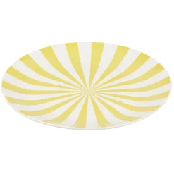 Assiette à dessert porcelaine rayure bicolore Ø16cm^Gifi Online