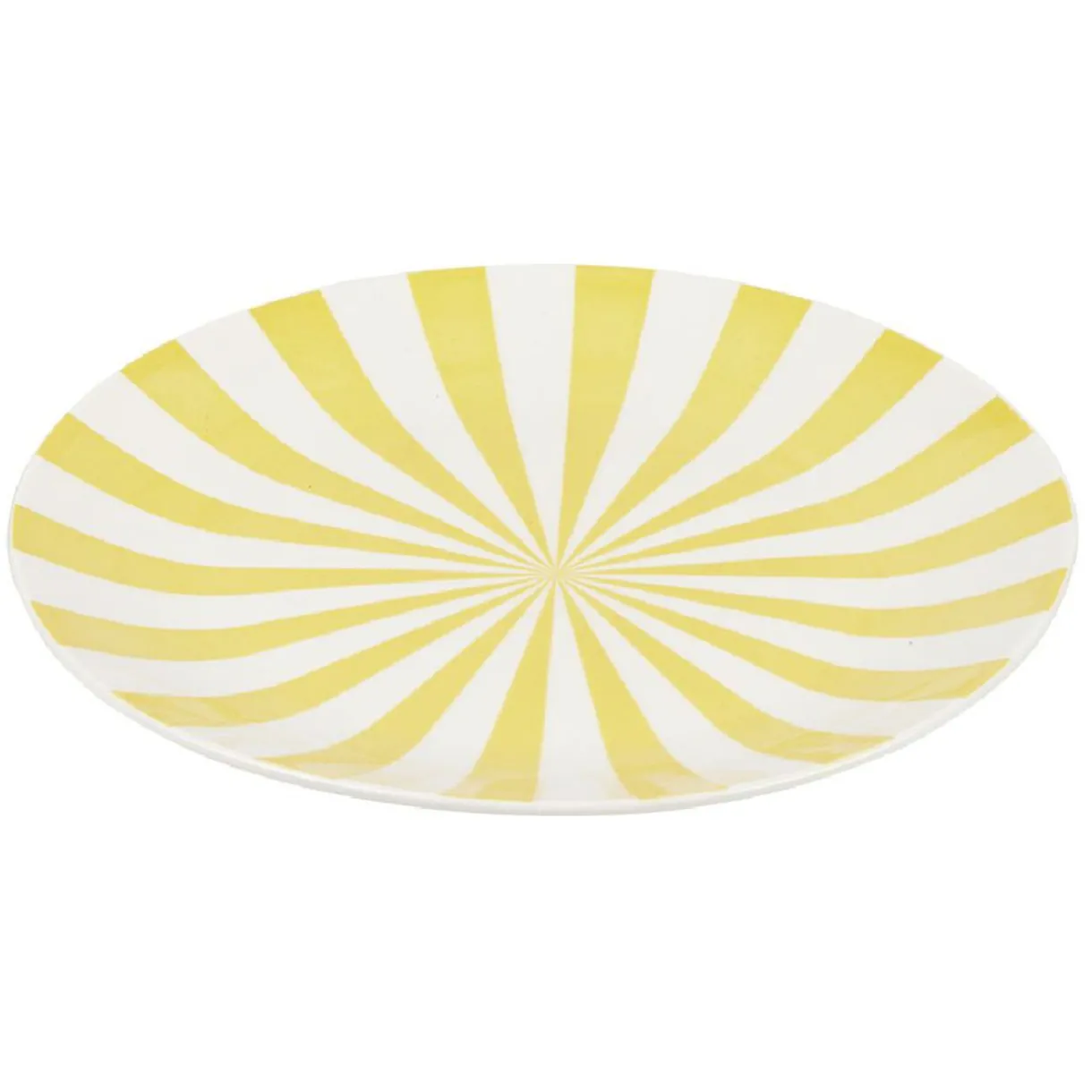 Assiette à dessert porcelaine rayure bicolore Ø16cm^Gifi Online