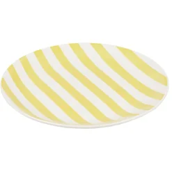 Assiette à dessert porcelaine rayure bicolore Ø16cm^Gifi Online