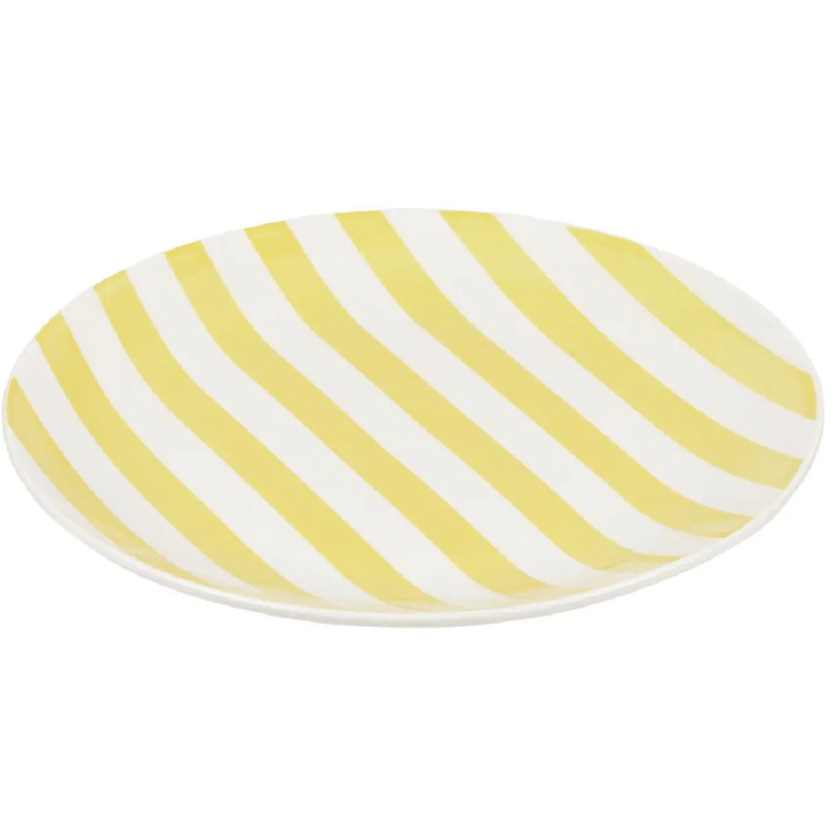 Assiette à dessert porcelaine rayure bicolore Ø16cm^Gifi Online
