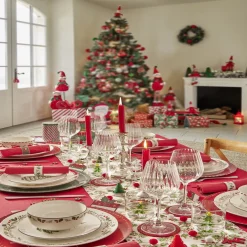 Assiette à dessert porcelaine blanche motif sapin de Noël Ø19cm^Gifi Outlet