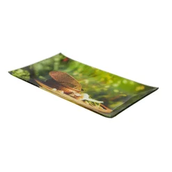 Assiette à dessert rectangulaire design ail et pain^Gifi Clearance