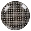 Assiette à dessert ronde blanche motif géométrique noir^Gifi