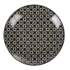 Assiette à dessert ronde blanche motif losange noir Etna^Gifi Clearance