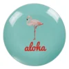 Assiette à dessert ronde bleu turquoise flamant rose aloha^Gifi Best