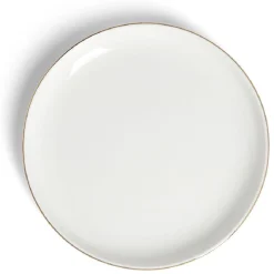 Assiette à dessert ronde blanc et doré Ø19cm porcelaine^Gifi Sale