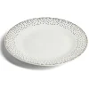 Assiette à dessert ronde Ø19cm porcelaine pois blanc et doré^Gifi Hot