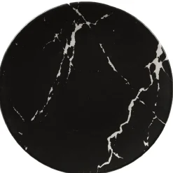 Assiette à dessert ronde décor marbre noir et blanc^Gifi Discount