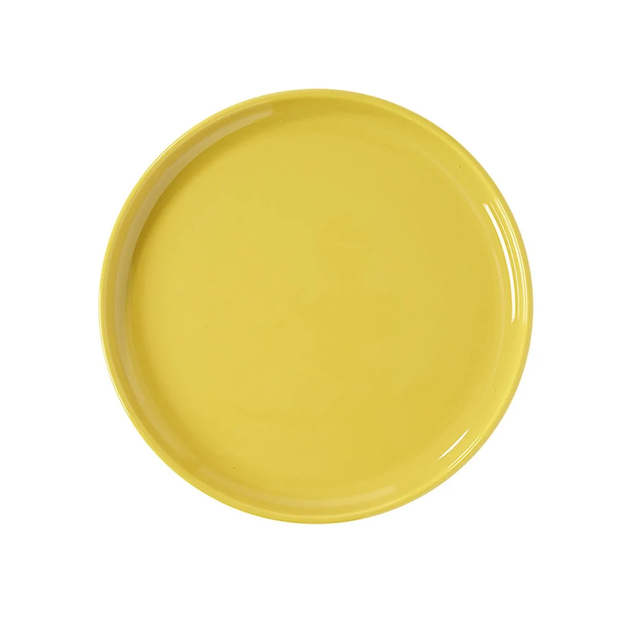 Assiette à dessert ronde Oslo jaune moutarde^Gifi Online